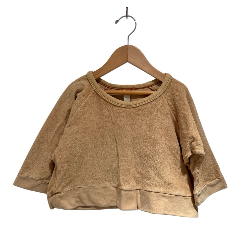 MILLK Cozy Tan Terry boxy Kids Sweatshirt - size 3